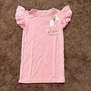 Little Sleepies Pink Birthday Tee with Balloon Design